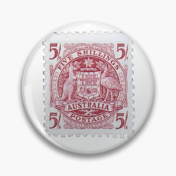 Item preview, Vintage Red Australian Five Shilling Postage Stamp designed and sold by red-amber65.