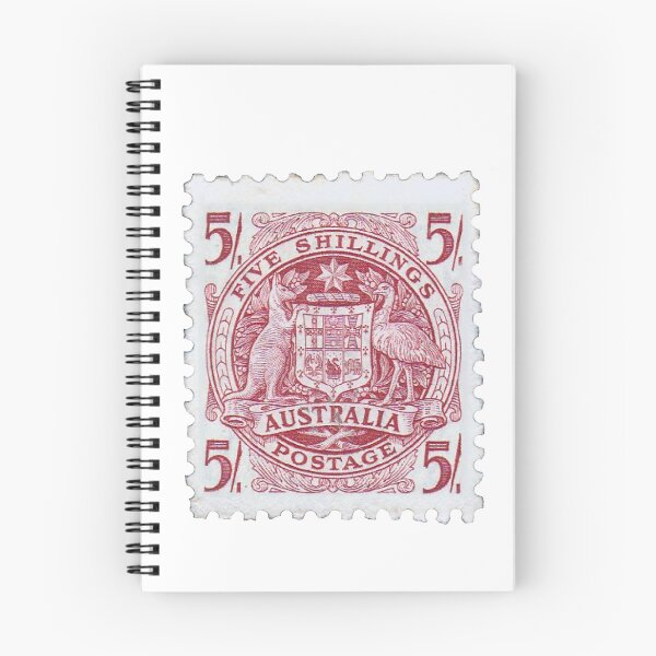 Item preview, Vintage Red Australian Five Shilling Postage Stamp designed and sold by red-amber65.