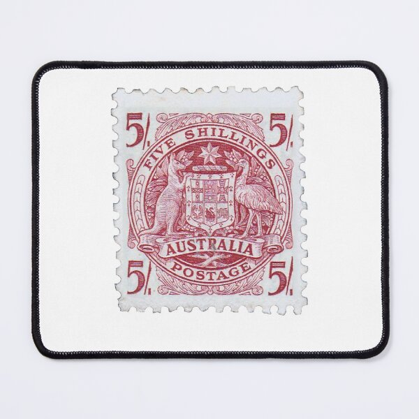 Item preview, Vintage Red Australian Five Shilling Postage Stamp designed and sold by red-amber65.