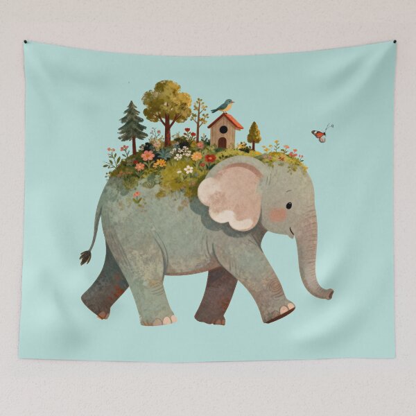 Item preview, What’s Growing on My Back? – Interactive Garden Elephant for Curious Kids designed and sold by HappySproutArt.