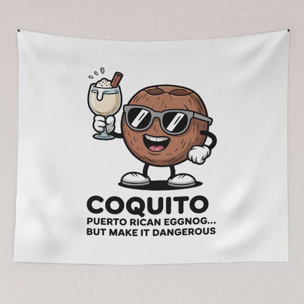 Item preview, Funny Coquito Cartoon Coconut Design designed and sold by Bliss Find And Design.