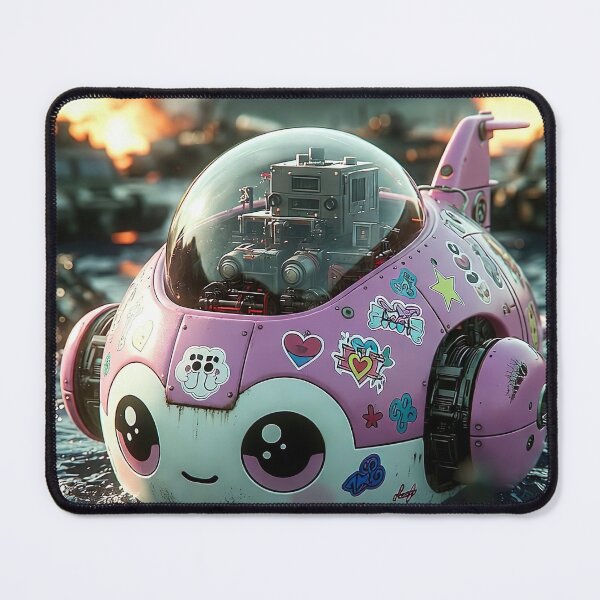 Item preview, Kawaii Warship Submarine – Pink Sticker Chaos (Warship Collection) designed and sold by NordseeSteel.