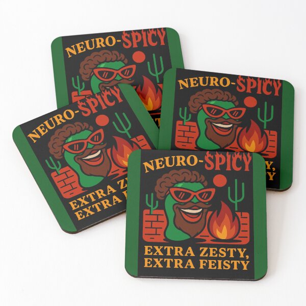 Item preview, NEURO-SPICY EXTRA ZESTY EXTRA FEISTY, GREEN JALAPENO SHORT CURLY BROWN HAIR MUSTACHE BEARD designed and sold by spectrum_tech_trade_school_village_and_training_center.