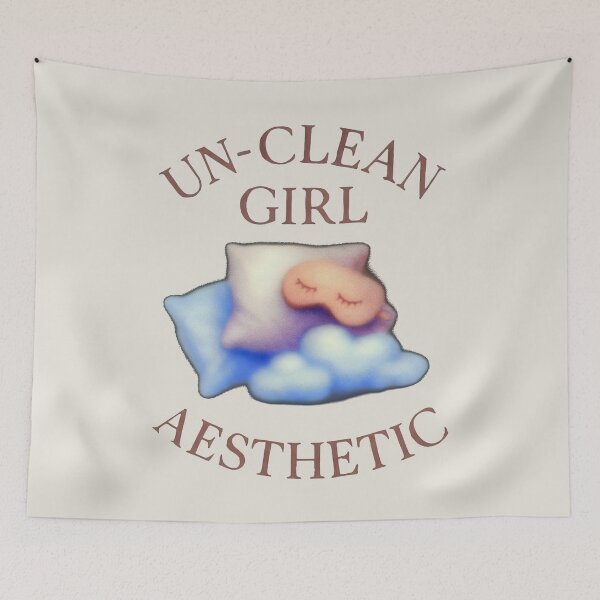 Item preview, Un-Clean Girl Aesthetic Pastel Pillow Cloudcore Sleep Mask Design designed and sold by SplashTastic.
