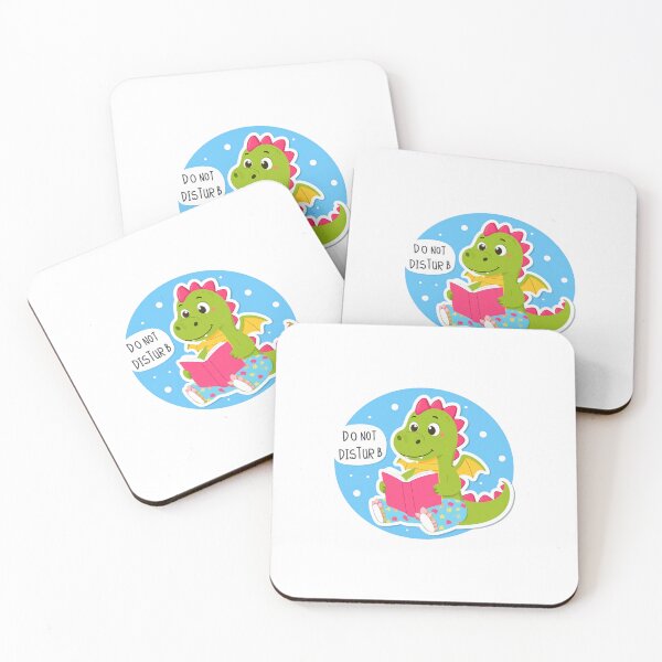 Item preview, A dragon in pajamas reading a book with "Do Not Disturb" sign designed and sold by STICKERS FOR SALE NOW.