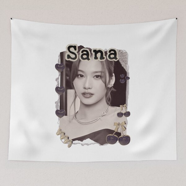 Item preview, TWICE Sana Kpop Girl Group Golden Collage Design K-music south korean Scrapbook Collage Cozy Y2K Vintage Design designed and sold by HELL0WBELLO.