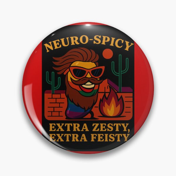 Item preview, NEURO-SPICY EXTRA ZESTY EXTRA FEISTY, RAINBOW JALAPENO SHORT BROWN HAIR MUSTACHE BEARD designed and sold by spectrum_tech_trade_school_village_and_training_center.