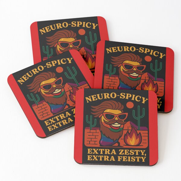 Item preview, NEURO-SPICY EXTRA ZESTY EXTRA FEISTY, RAINBOW JALAPENO SHORT BROWN HAIR MUSTACHE BEARD designed and sold by spectrum_tech_trade_school_village_and_training_center.