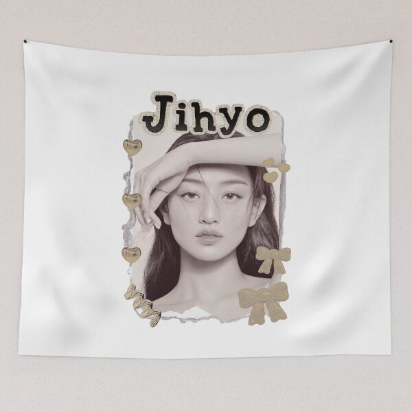 Item preview, TWICE Jihyo Kpop Girl Group Golden Collage Design K-music south korean Scrapbook Collage Cozy Y2K Vintage Design designed and sold by HELL0WBELLO.