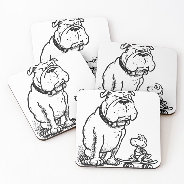 Item preview, Lazy English Bulldog Skateboard Line Art designed and sold by Flying Doggo.