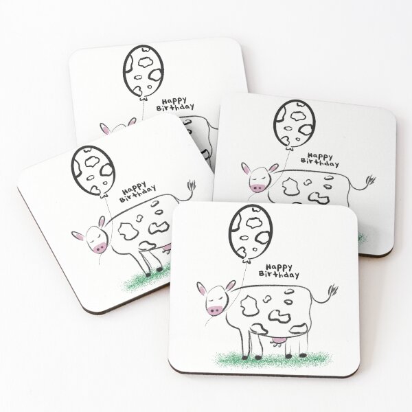 Item preview, Cow Happy Birthday Drawing designed and sold by Dreambigdigital.