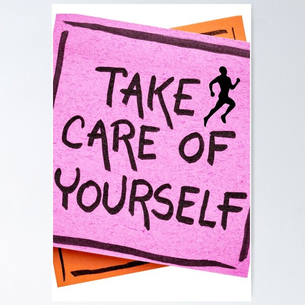 Item preview, Take Care of Yourself – Motivational Sticky Note Art designed and sold by GoldenSparkleShop.