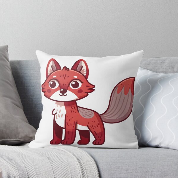 Item preview, Cute Red Wolf Sticker – Adorable Cartoon Wolf Pup Illustration designed and sold by LunaPixelStudio.