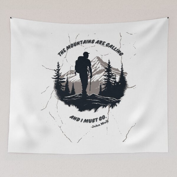 Item preview, The mountains are calling and I must go. Hiking Mountain Quote designed and sold by TeeArtWorld.