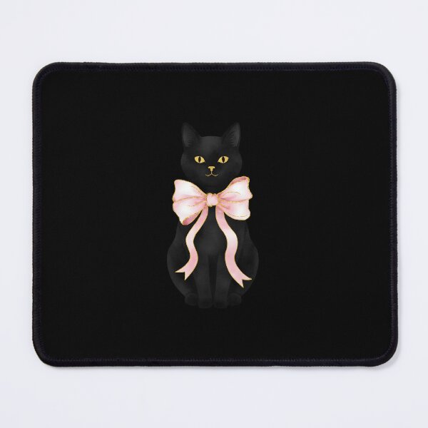 Item preview, Black Cat Bow Pink Gold Bowtie Kitty Kitten Feline designed and sold by Animal-Replicas.