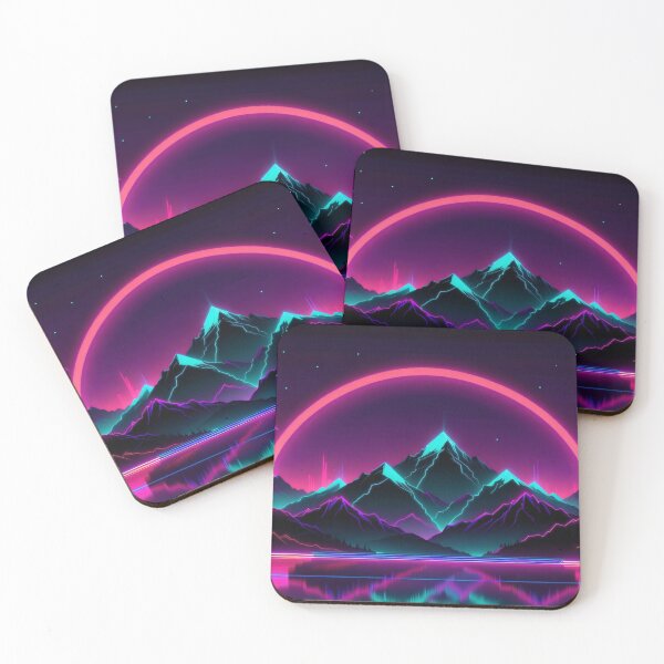 Item preview, Synthwave Sunset Reflection – Retro Neon Landscape designed and sold by Visualynx.