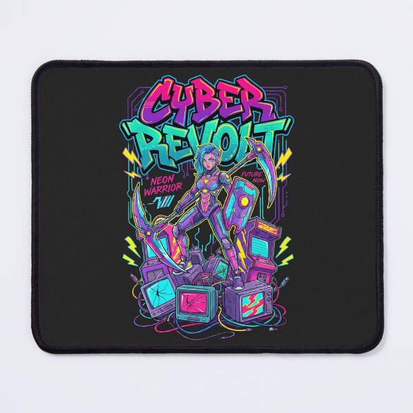 Item preview, Cyber Revolt Neon Warrior - Future Now Retro Arcade Art designed and sold by AwesomeBeyondLimits.
