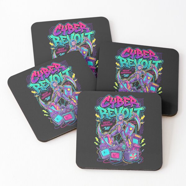 Item preview, Cyber Revolt Neon Warrior - Future Now Retro Arcade Art designed and sold by AwesomeBeyondLimits.