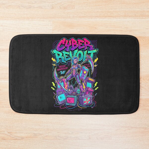 Item preview, Cyber Revolt Neon Warrior - Future Now Retro Arcade Art designed and sold by AwesomeBeyondLimits.