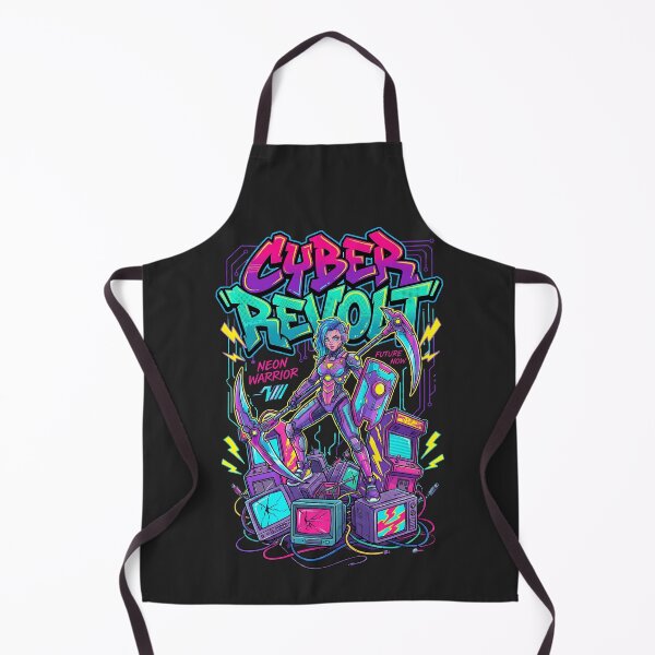 Item preview, Cyber Revolt Neon Warrior - Future Now Retro Arcade Art designed and sold by AwesomeBeyondLimits.