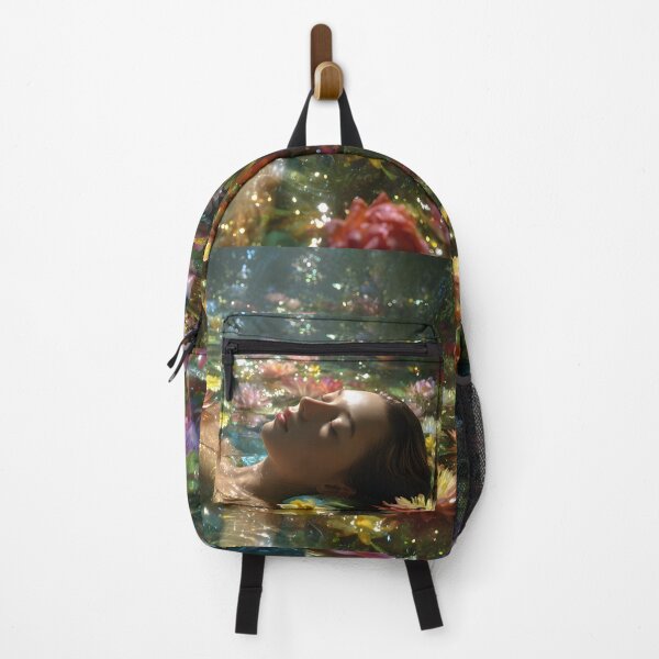 Item preview, Woman in Dreamy Flower Garden with Magical Glowing Blossoms designed and sold by Flowing Colurs.