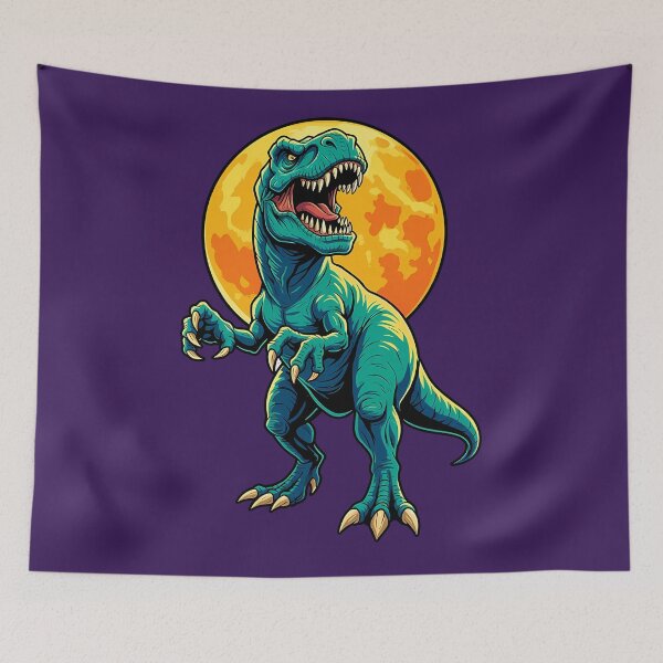 Item preview, T. rex in front of the moon Tyrannosaurus Rex designed and sold by Ayiyi Shop.