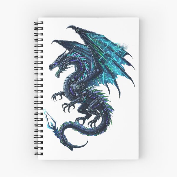 Item preview, Dark Cybernetic Dragon, Neon Glow designed and sold by newvisionart191.
