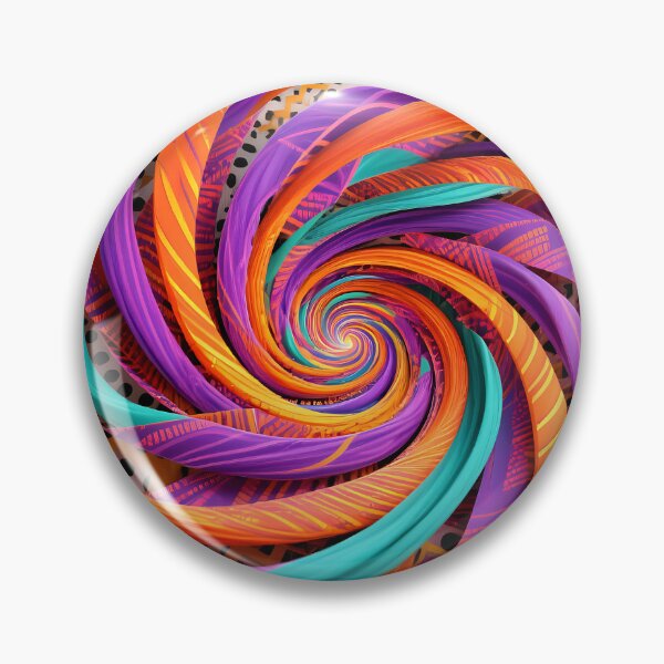 Aperçu de l'œuvre Vibrant Retro Swirl Abstract Art créée et vendue par Aurea Geometry.
