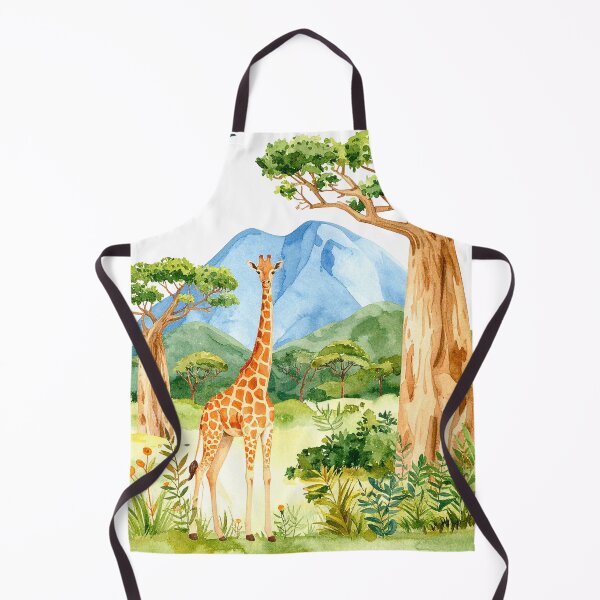 Item preview, Watercolor Giraffe in Safari Forest designed and sold by Rutvain.