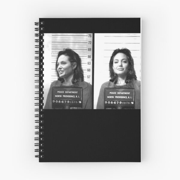 Item preview, Angelina music Jolie MUG SHOT Black-and-White Mugshot-Style Duo Composition With Text Panels designed and sold by cautrapinacka.