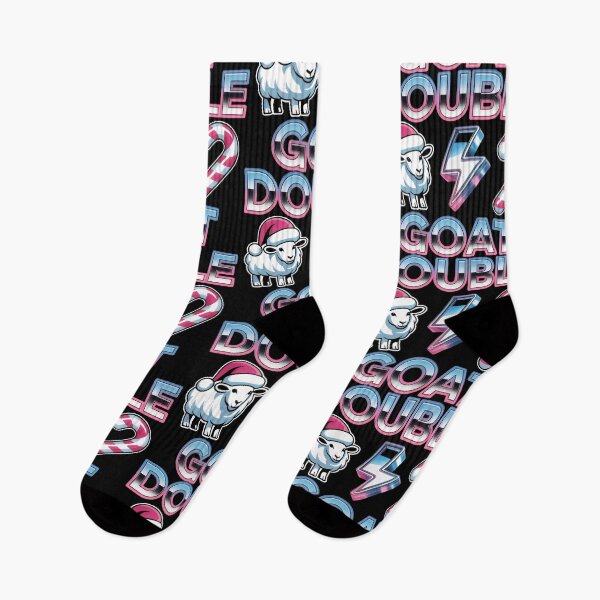 Item preview, Double Goat Festive Sheep Lightning Candy Neon Design designed and sold by SplashTastic.