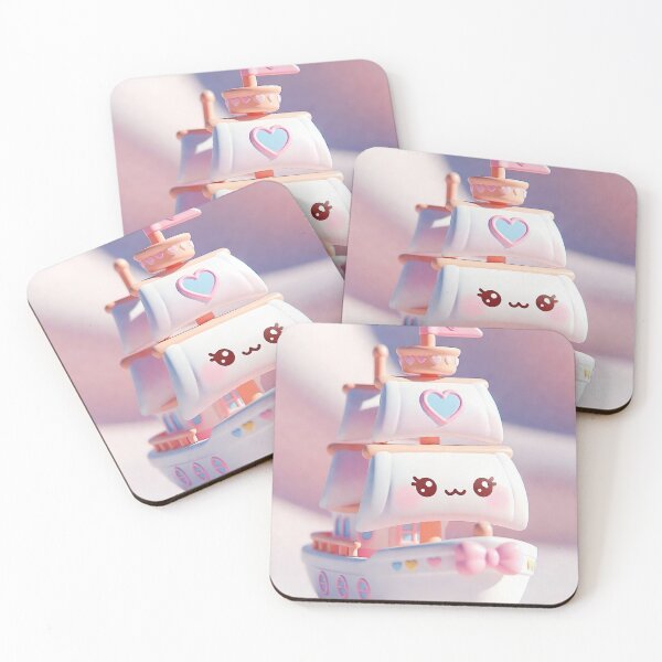 Item preview, Kawaii Love Pirate Ship – Pastel Heart Sailing Boat designed and sold by NordseeSteel.