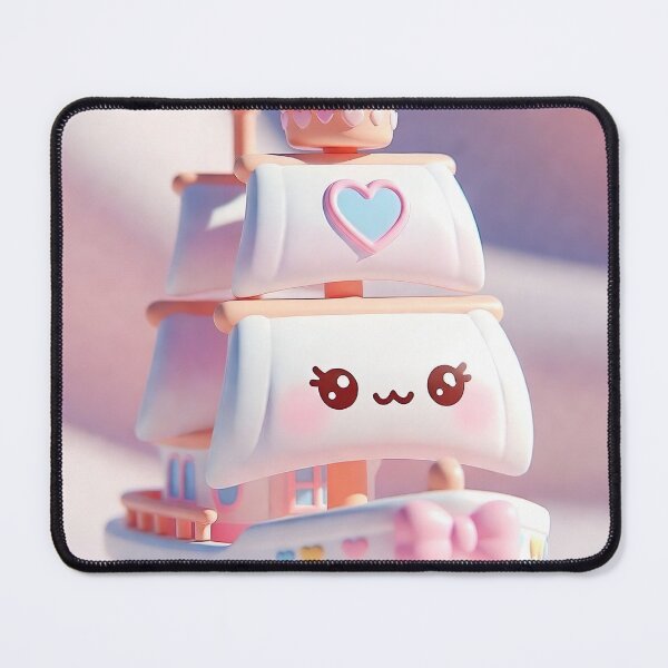 Item preview, Kawaii Love Pirate Ship – Pastel Heart Sailing Boat designed and sold by NordseeSteel.