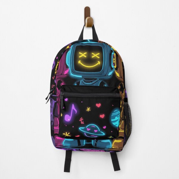 Item preview, Neon Cyber Robots – Cute Retro Tech Pop Art Characters designed and sold by PLUSHIWORLDtm.