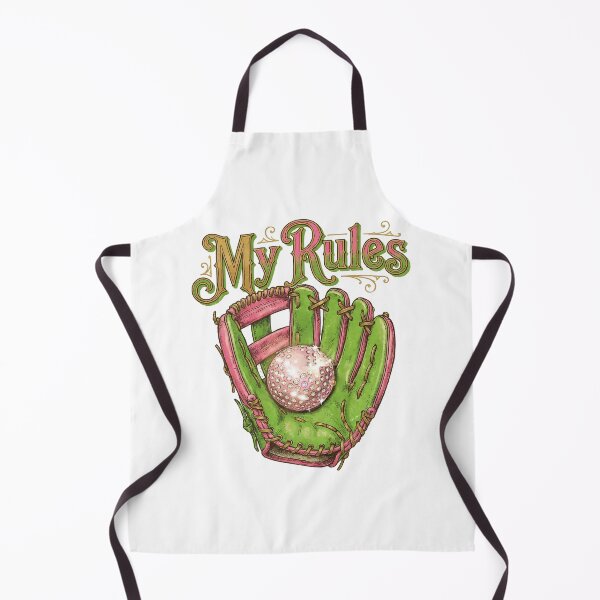 Item preview, My Rules - Vintage Kitsch Pink & Green Sparkly Baseball Glove designed and sold by Hen-C-Art.
