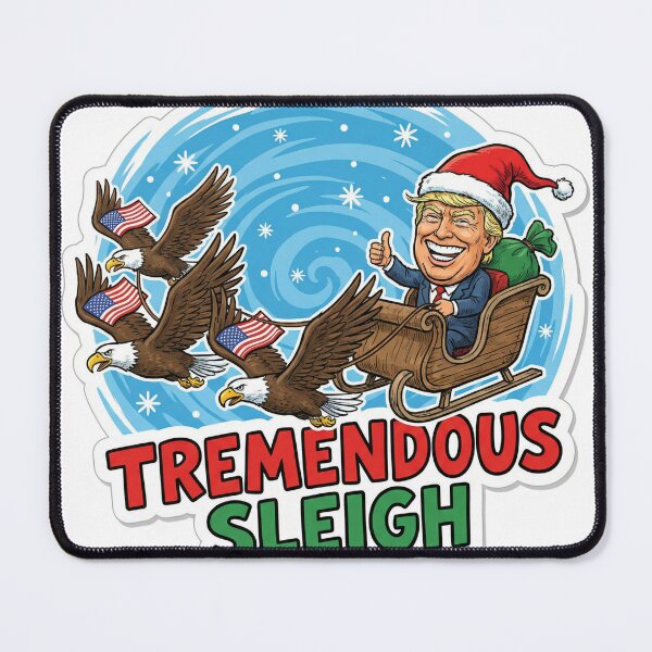 Item preview, Tremendous Sleigh Bald Eagle Patriotic Christmas American designed and sold by ArtByYunus.