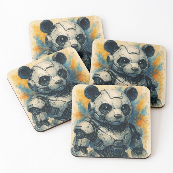 Item preview, “Cybernetic Panda – Futuristic Watercolor Mecha Design” designed and sold by TDesignp.