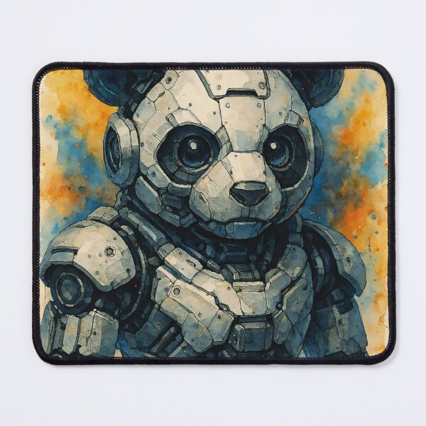 Item preview, “Cybernetic Panda – Futuristic Watercolor Mecha Design” designed and sold by TDesignp.