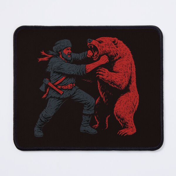 Item preview, Red Frontier Clash – Two-Tone Wilderness Fight Illustration designed and sold by Tadeusz1.