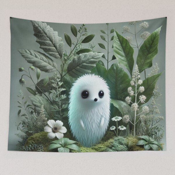 Item preview, Moss Garden Ghost Hedgehog Forest Spirit designed and sold by BigBlueArt.