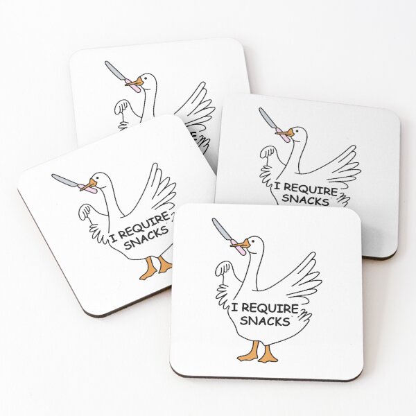 Item preview, Silly goose with knife. I Require Snacks. Funny. designed and sold by CoCoArt-Ua.