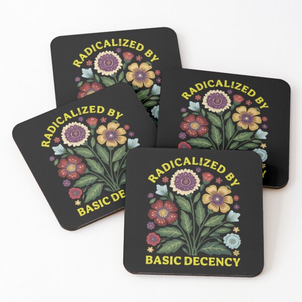 Item preview, Radicalized By Basic Decency Integrity Always Wins Retro Daisy flowers Floral designed and sold by SkeletonsDanger.