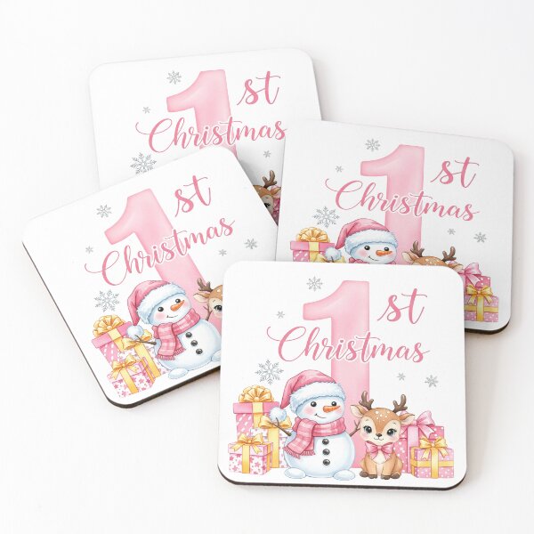 Item preview, Pink Snowman Baby First Christmas designed and sold by The Loved Label.