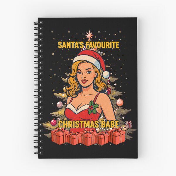 Item preview, Santa’s Favourite Christmas Babe – Pop Art Holiday Pin-Up Shirt designed and sold by Magda-Creates.