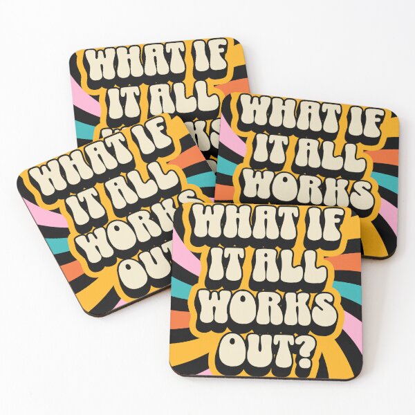 Item preview, What If It All Works Out Positive Quote in Retro Groovy Aesthetic designed and sold by GulDesignCo.