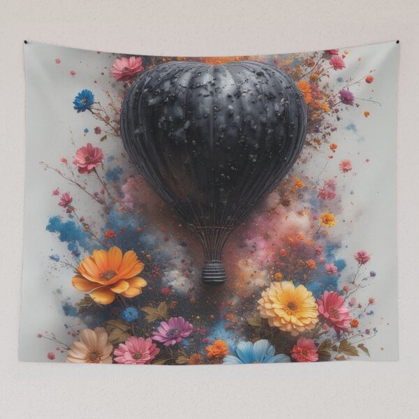Item preview, Heart-shaped balloon journey through a flower garden. designed and sold by Mianku | Für das Leben.