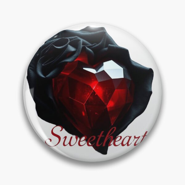 Item preview, ​Facet-Cut Ruby Heart on Black Silk. Crystal Heart. designed and sold by ZyVoAli.