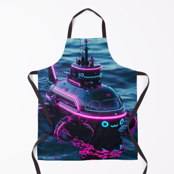 Item preview, Cyberpunk Kawaii Neon Submarine – Pink Glow Submarine designed and sold by NordseeSteel.