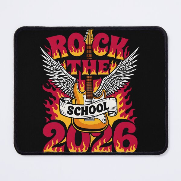 Item preview, Rock The School 2026 Winged Guitar Flames designed and sold by DrawHandArt.
