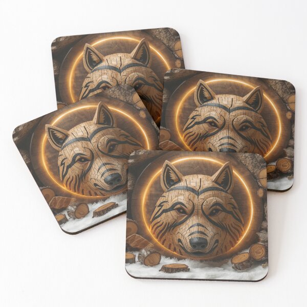 Item preview, Alpha Wolf Carving — Digital Identity  Ancestral Art Neon designed and sold by SavannaStrikes.